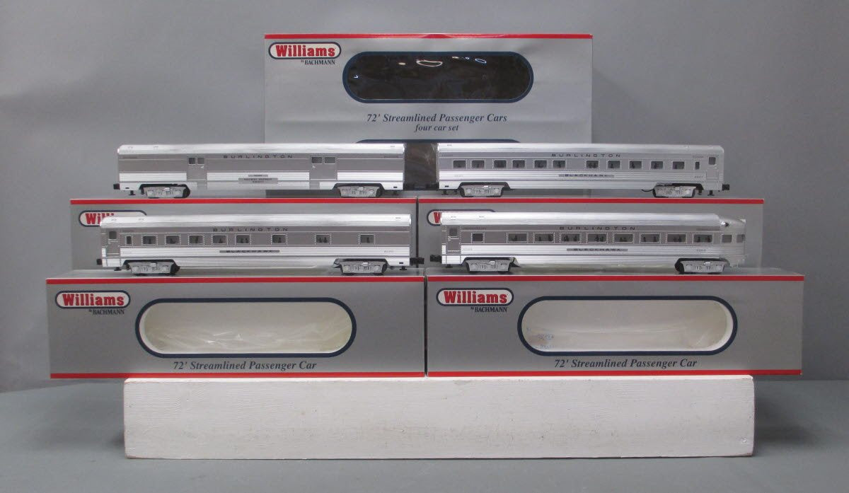 Williams 43154 CB&Q 72 Ft. Streamline Passenger Car (Pack of 4)