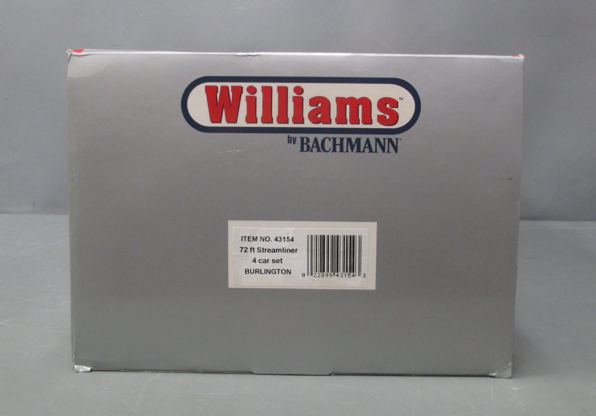 Williams 43154 CB&Q 72 Ft. Streamline Passenger Car (Pack of 4)
