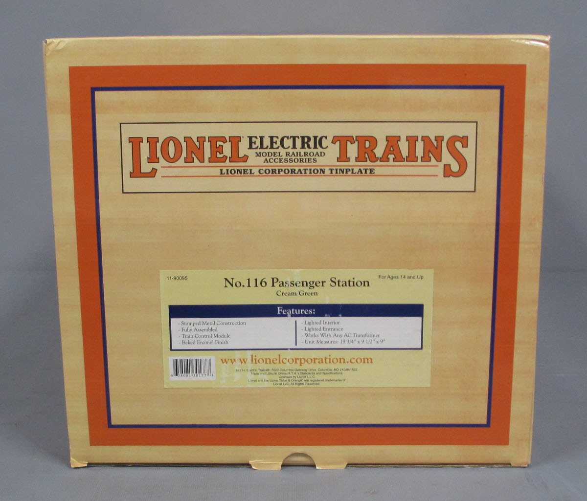 Lionel 11-90095 TP #11-6 Passenger Station/cream&mojave