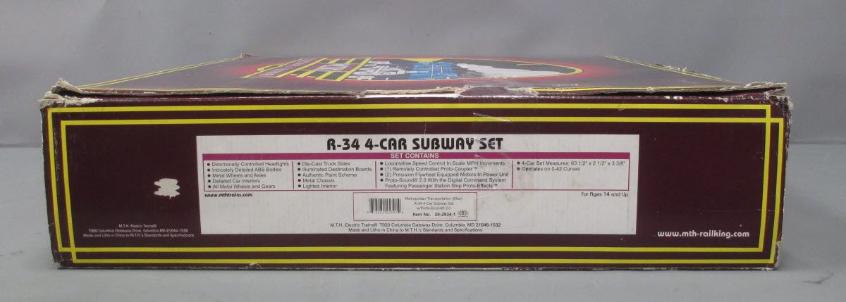 MTH 20-2934-1 O MTA R-11 Subway Set w/Proto-Sound 2.0 (Set of 4)