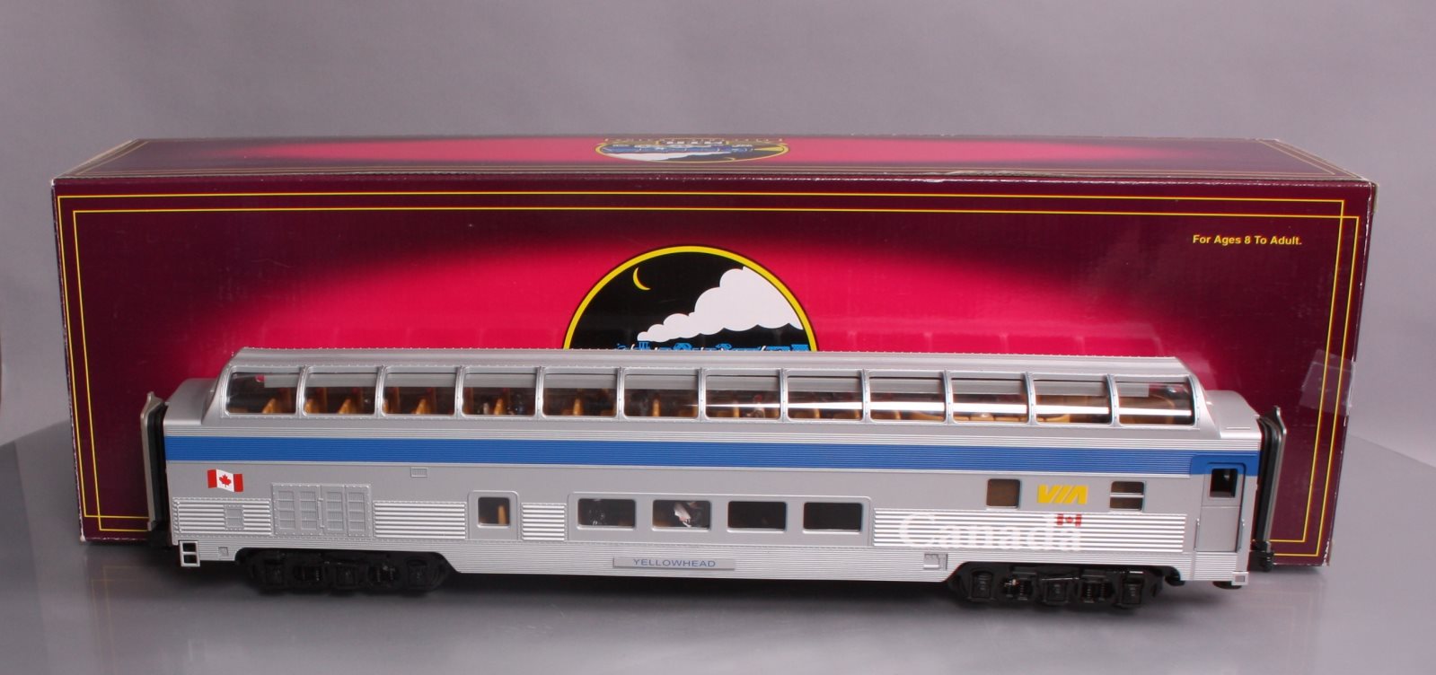 MTH 20-67118 VIA 70' ABS Full Length Vista Dome Passenger Car (Smooth)