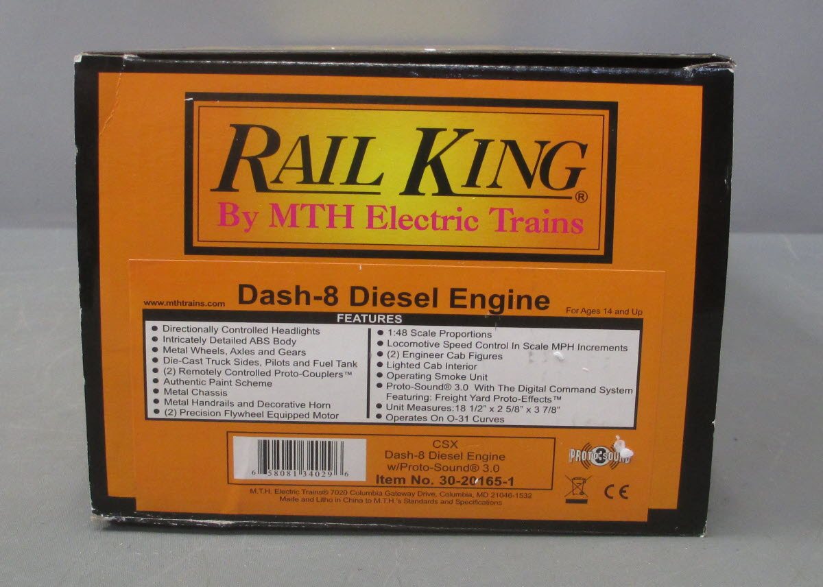 MTH 30-20165-1 CSX Dash-8 Diesel Engine w/PS3 #7858