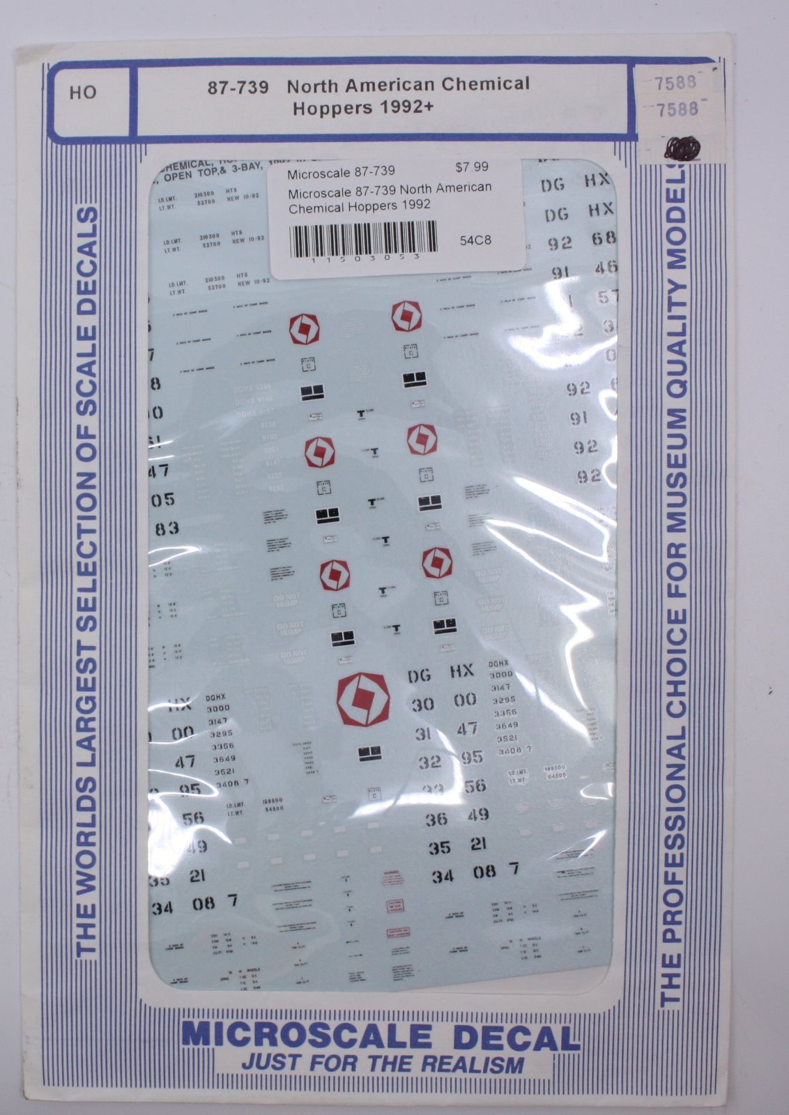 Microscale 87-739 HO 1992+ North American Chemical Hoppers Decal Sheet