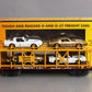 MTH 30-76642 O Chessie Auto Carrier Flat Car with 4 '79 Pontiac Firebird