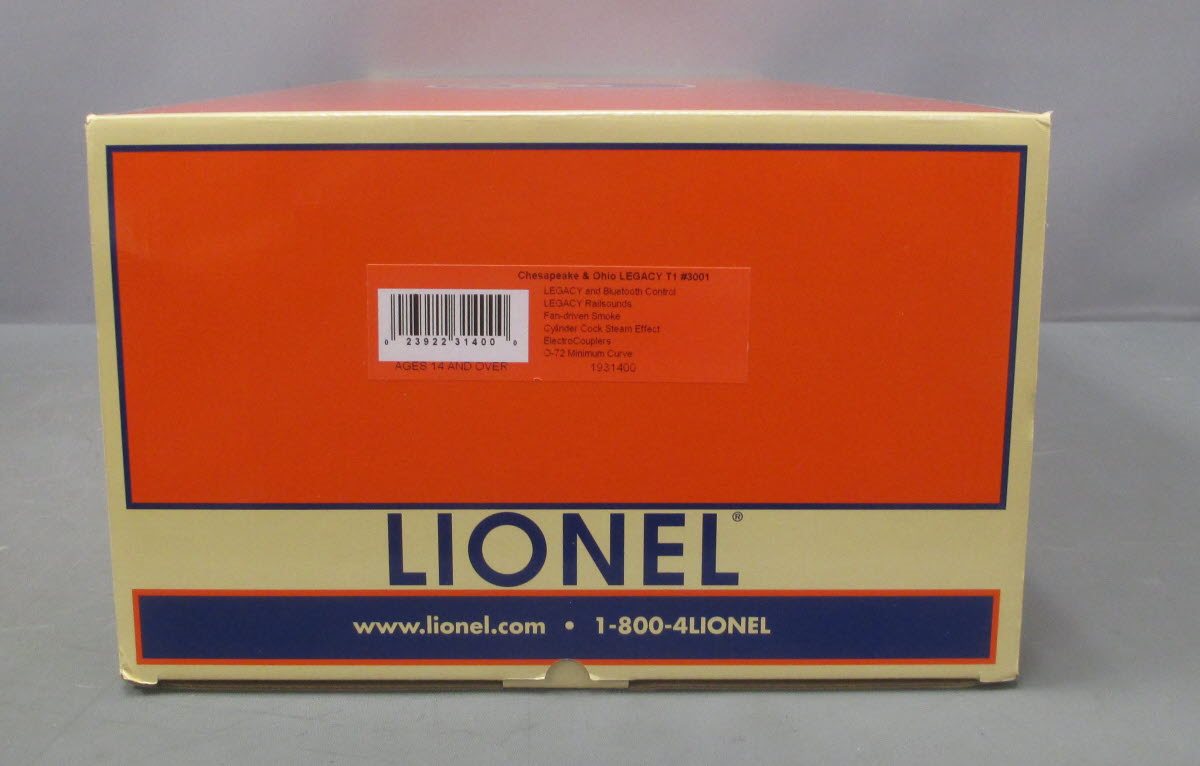 Lionel 1931400 O Chesapeake & Ohio Legacy T1 Steam Locomotive #3001