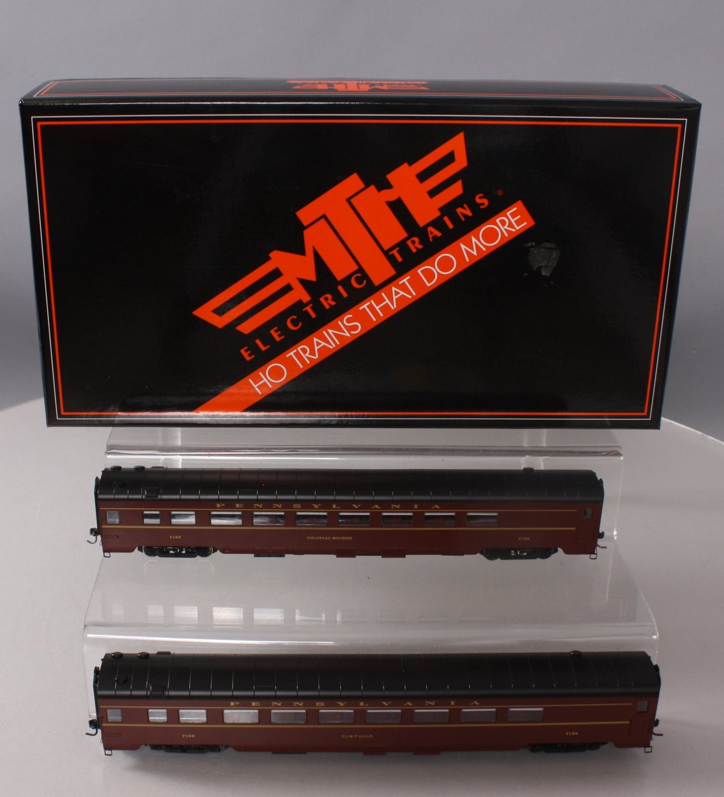 MTH 80-60049 HO Pennsylvania Tuscan Smooth Parlor Passenger Car Set (Set of 2)