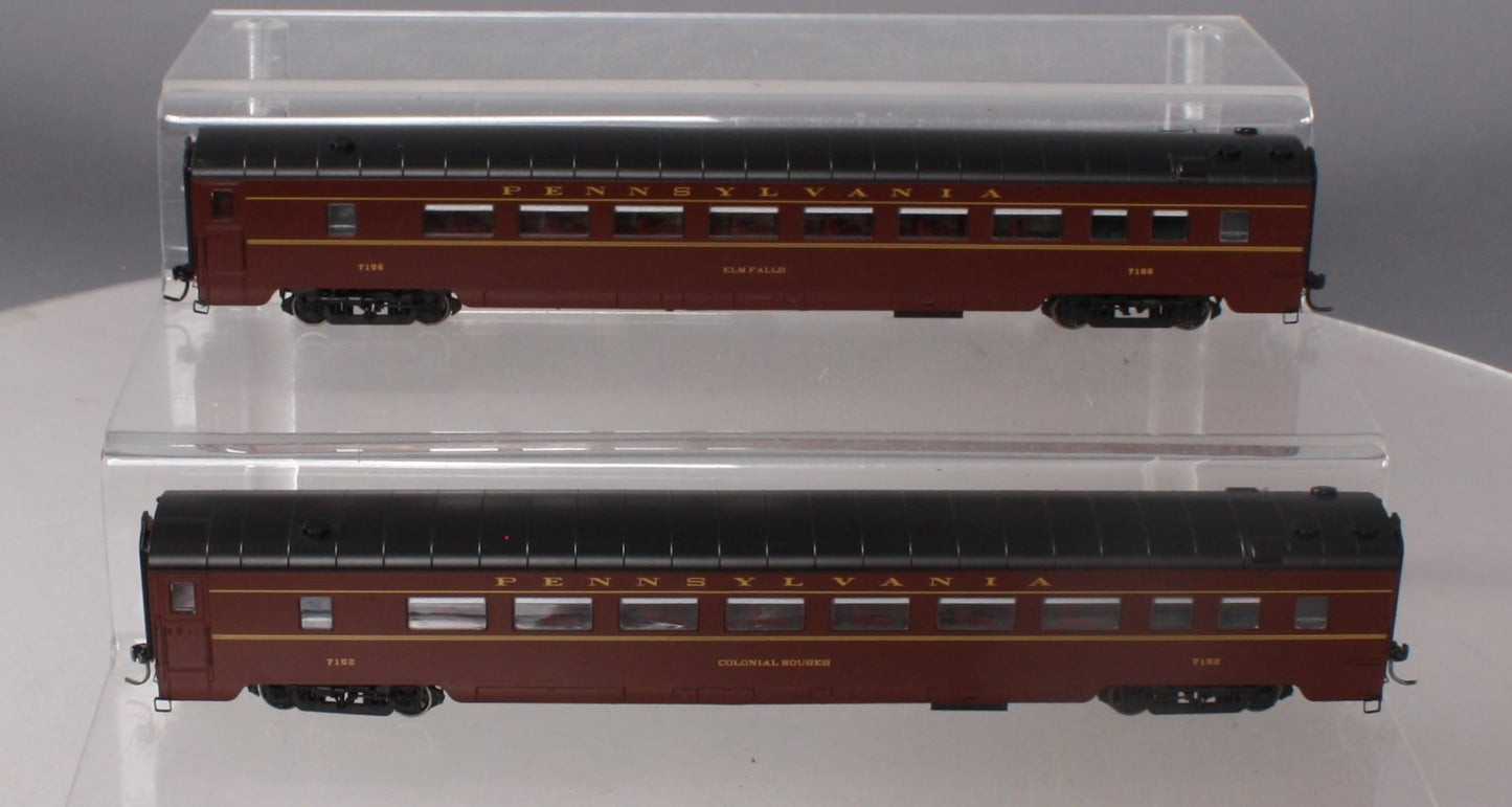 MTH 80-60049 HO Pennsylvania Tuscan Smooth Parlor Passenger Car Set (Set of 2)