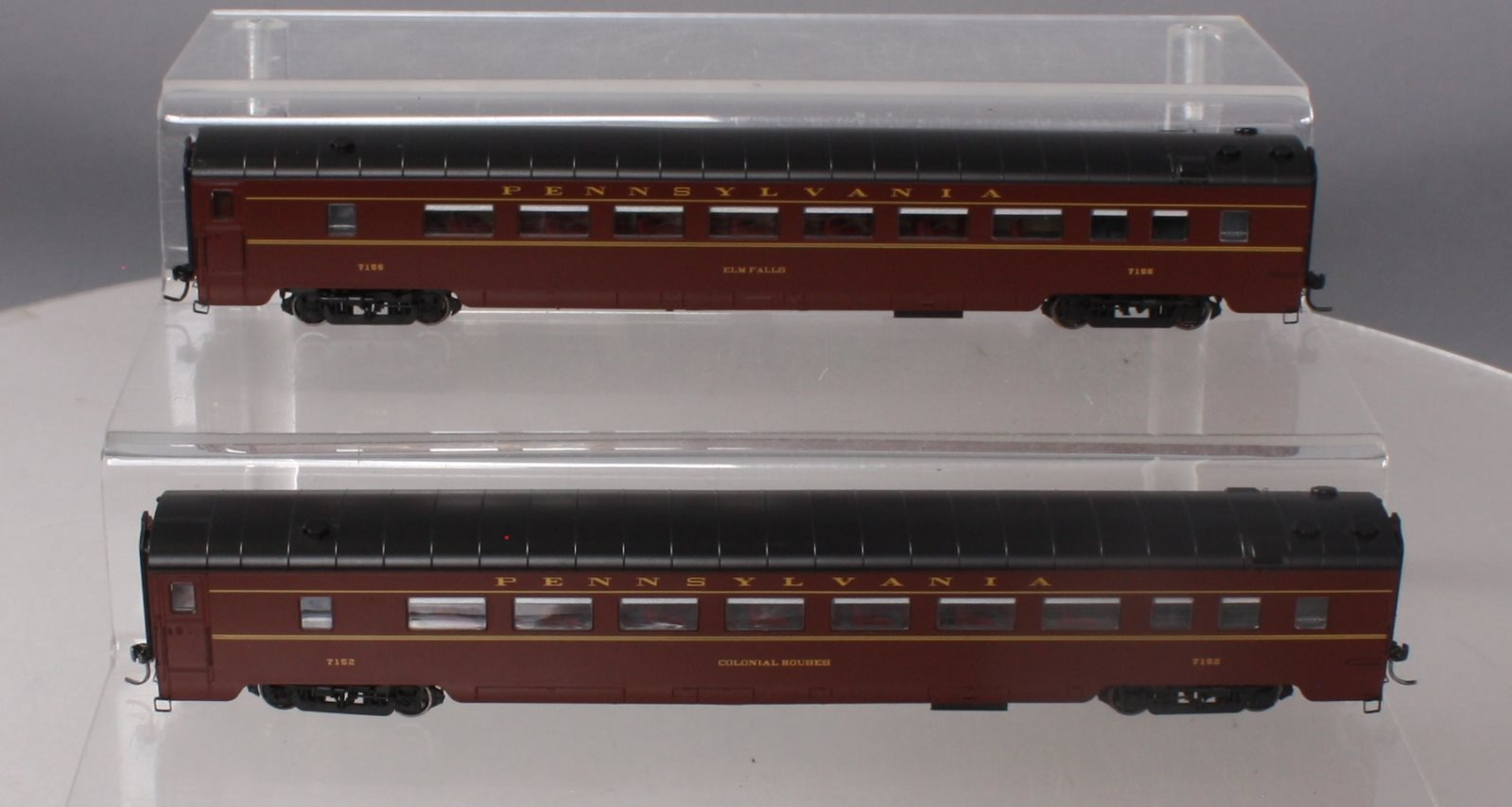 MTH 80-60049 HO Pennsylvania Tuscan Smooth Parlor Passenger Car Set (Set of 2)