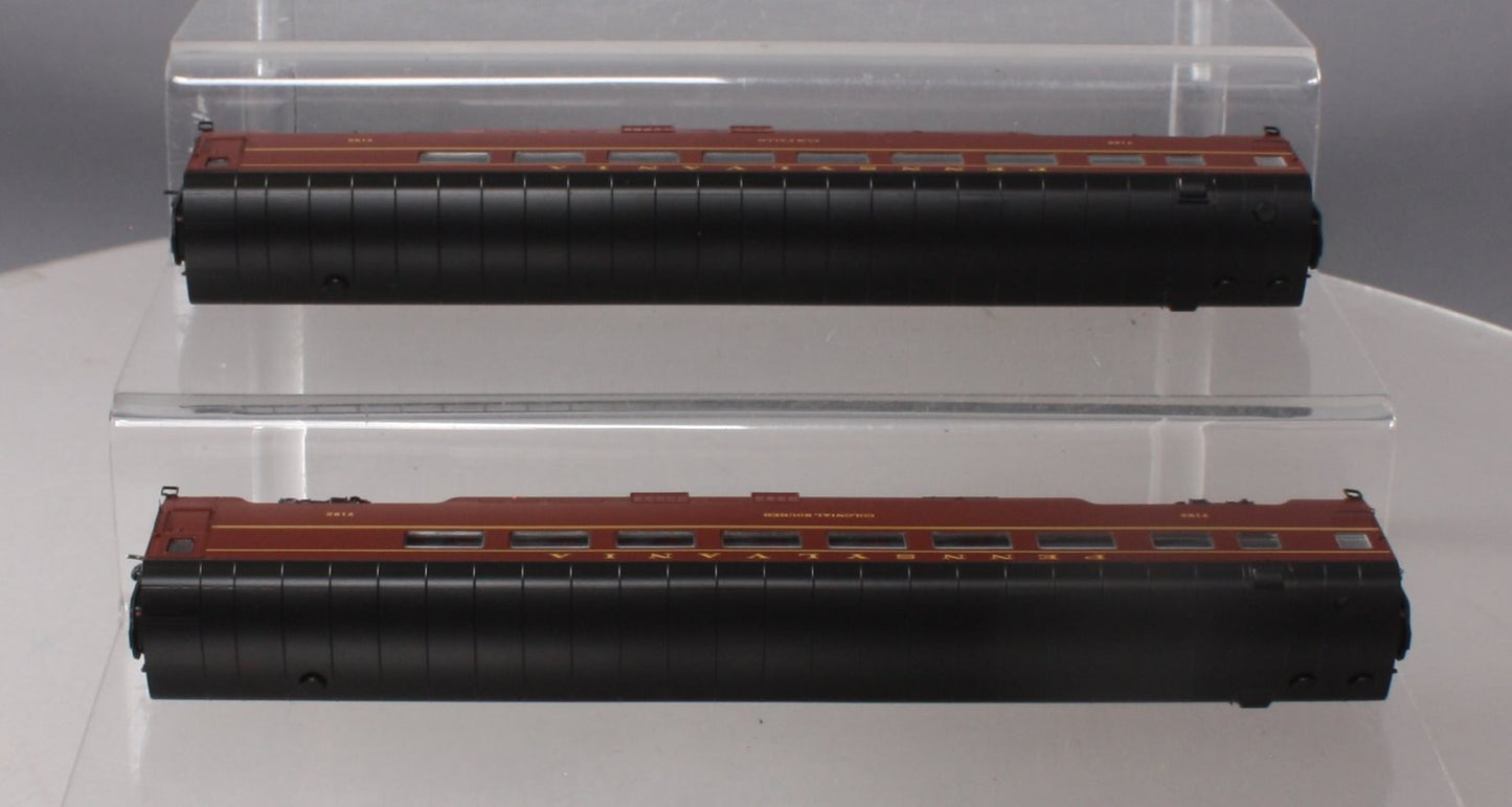 MTH 80-60049 HO Pennsylvania Tuscan Smooth Parlor Passenger Car Set (Set of 2)