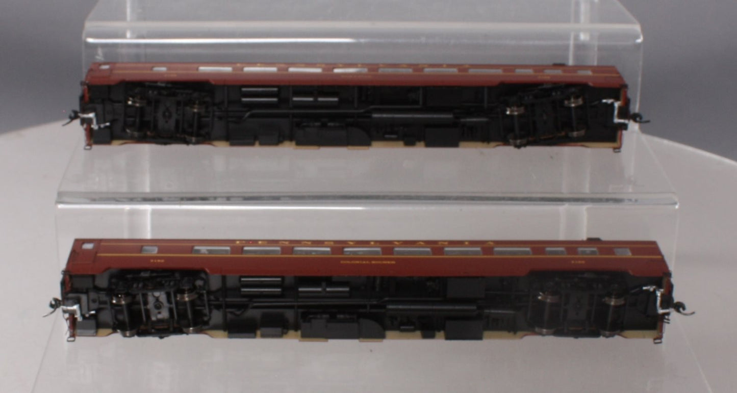 MTH 80-60049 HO Pennsylvania Tuscan Smooth Parlor Passenger Car Set (Set of 2)