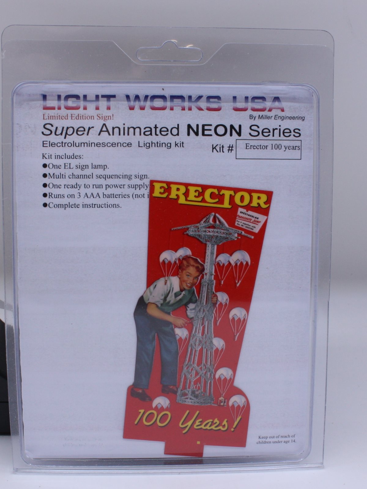 Miller Engineering Super Animated NEON Series Erector 100 Years