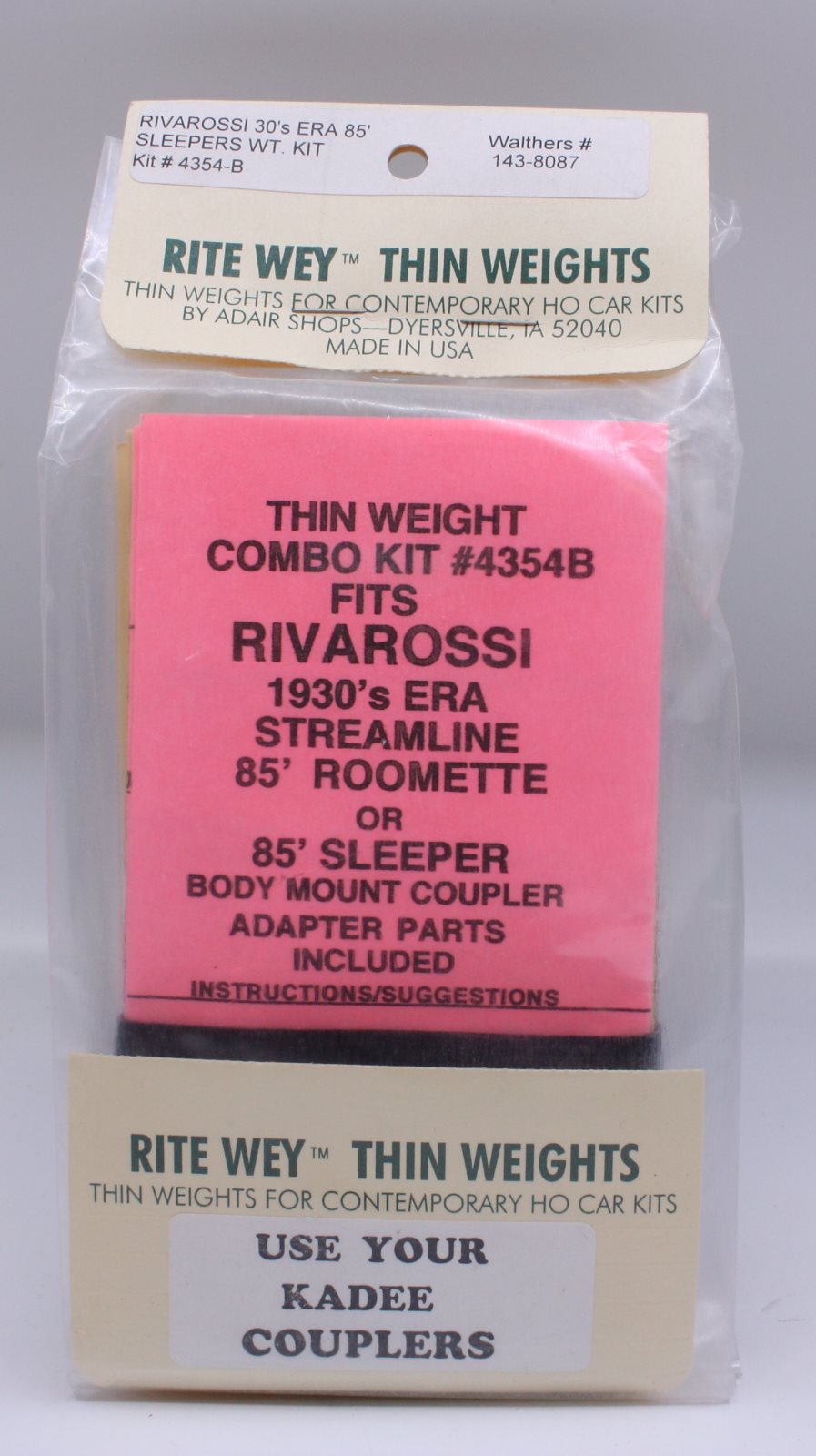 Rite Wey 4354B Rivarossi 30's ERA 85' Sleepers Weight Kit