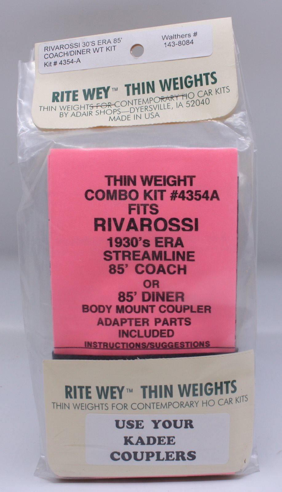 Rite Wey 4354-A Rivarossi 30's EAR 85' Coach/Diner WT. Kit