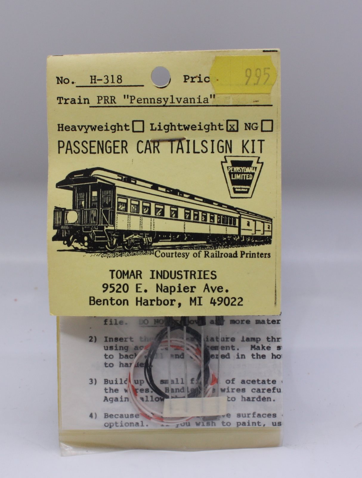 Tomar Industries 318 PRR Pennsyl Ltd hwkeys