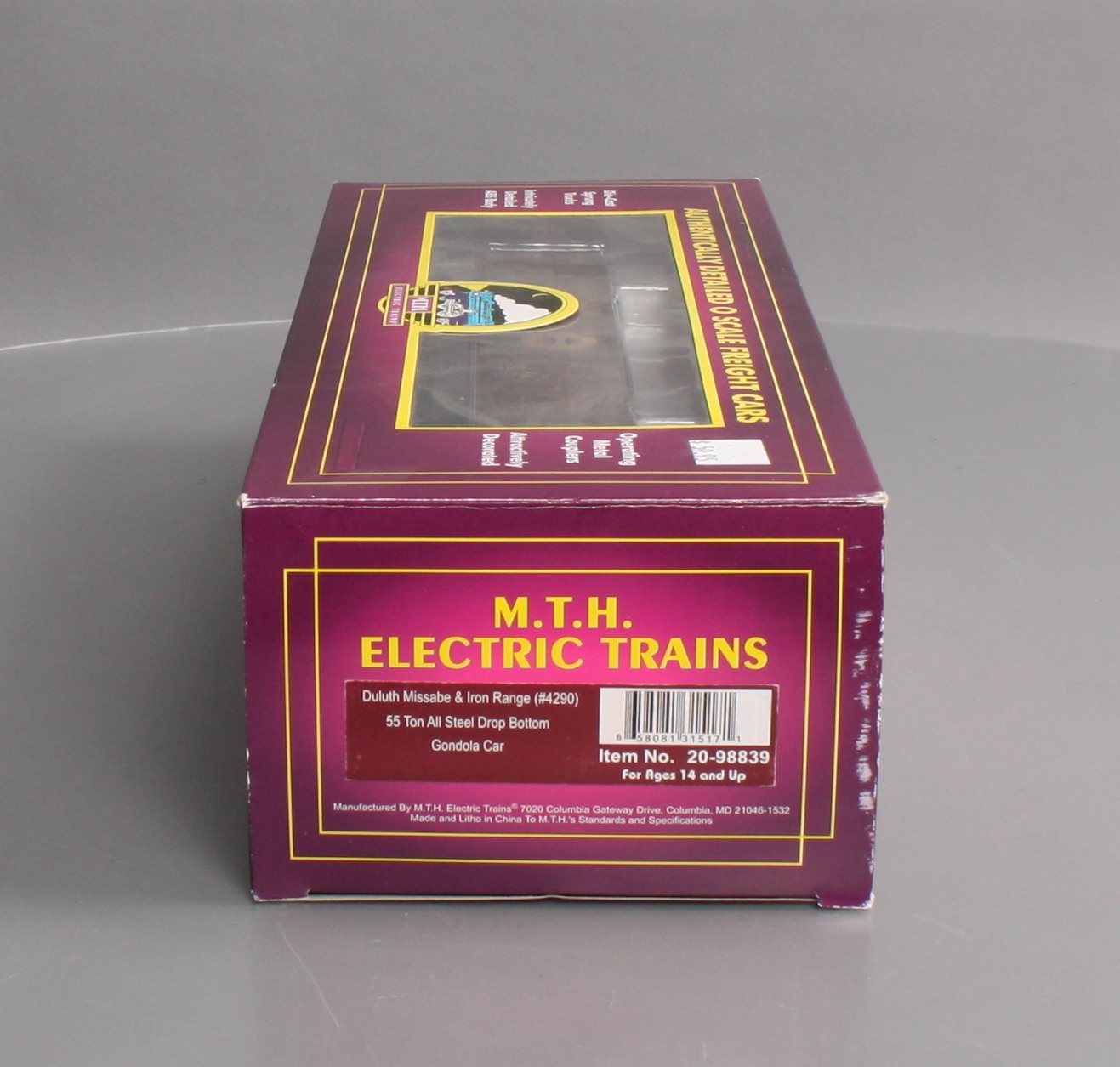 MTH 20-98839 DM&RI 55 Ton All Steel Drop Bottom Gondola Car