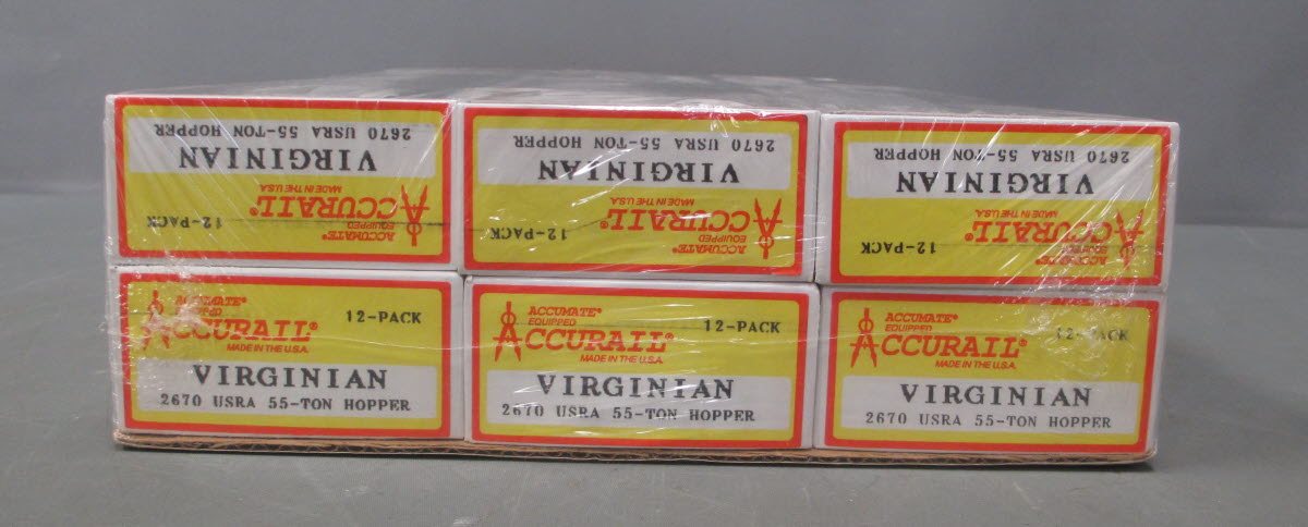 Accurail 2670 HO Scale Virginian USRA 50 Ton 2-Bay Hopper Cars (Pack of 12)
