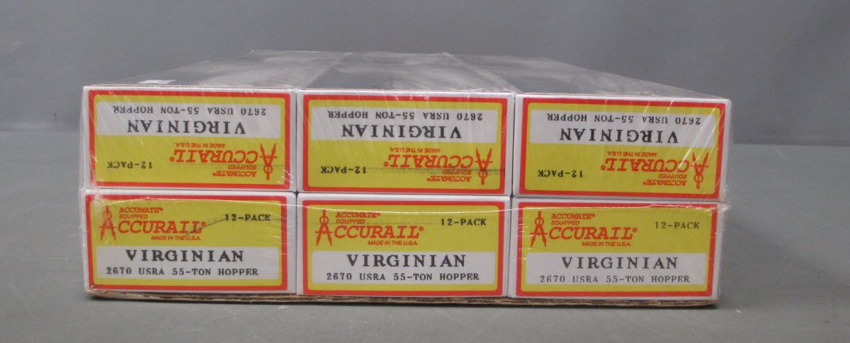 Accurail 2670 HO Scale Virginian USRA 50 Ton 2-Bay Hopper Cars (Pack of 12)