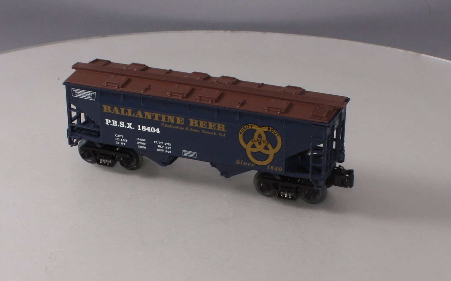 RMT 96394 O Gauge Ballantine Beer Covered Hopper #18403