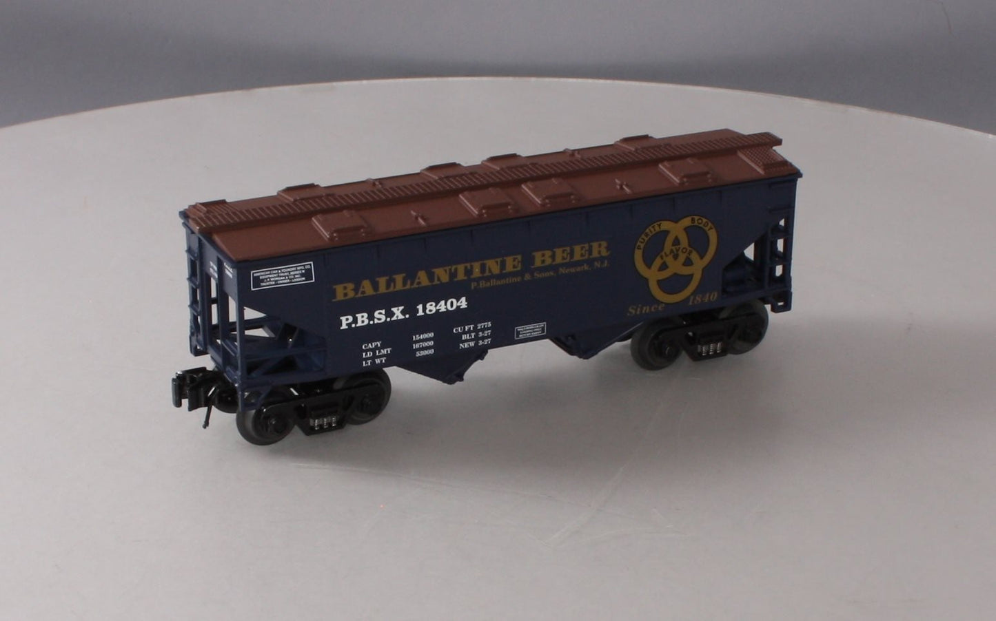 RMT 96394 O Gauge Ballantine Beer Covered Hopper #18403