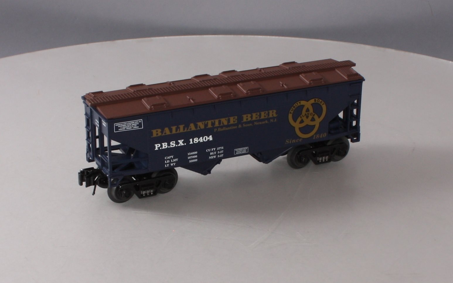 RMT 96394 O Gauge Ballantine Beer Covered Hopper #18403