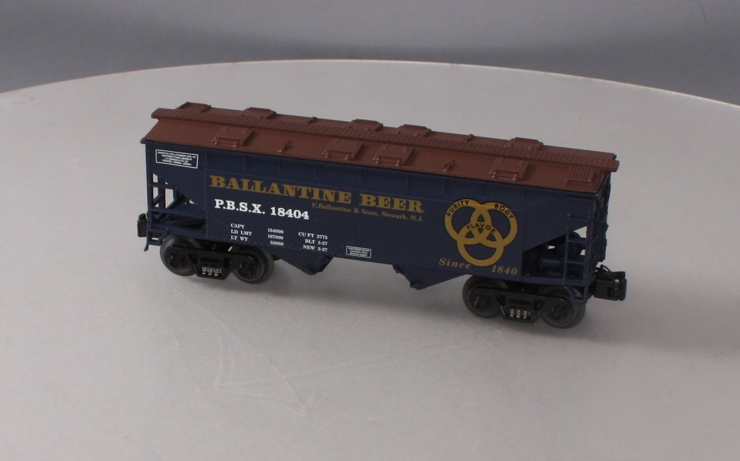 RMT 96394 O Gauge Ballantine Beer Covered Hopper #18403