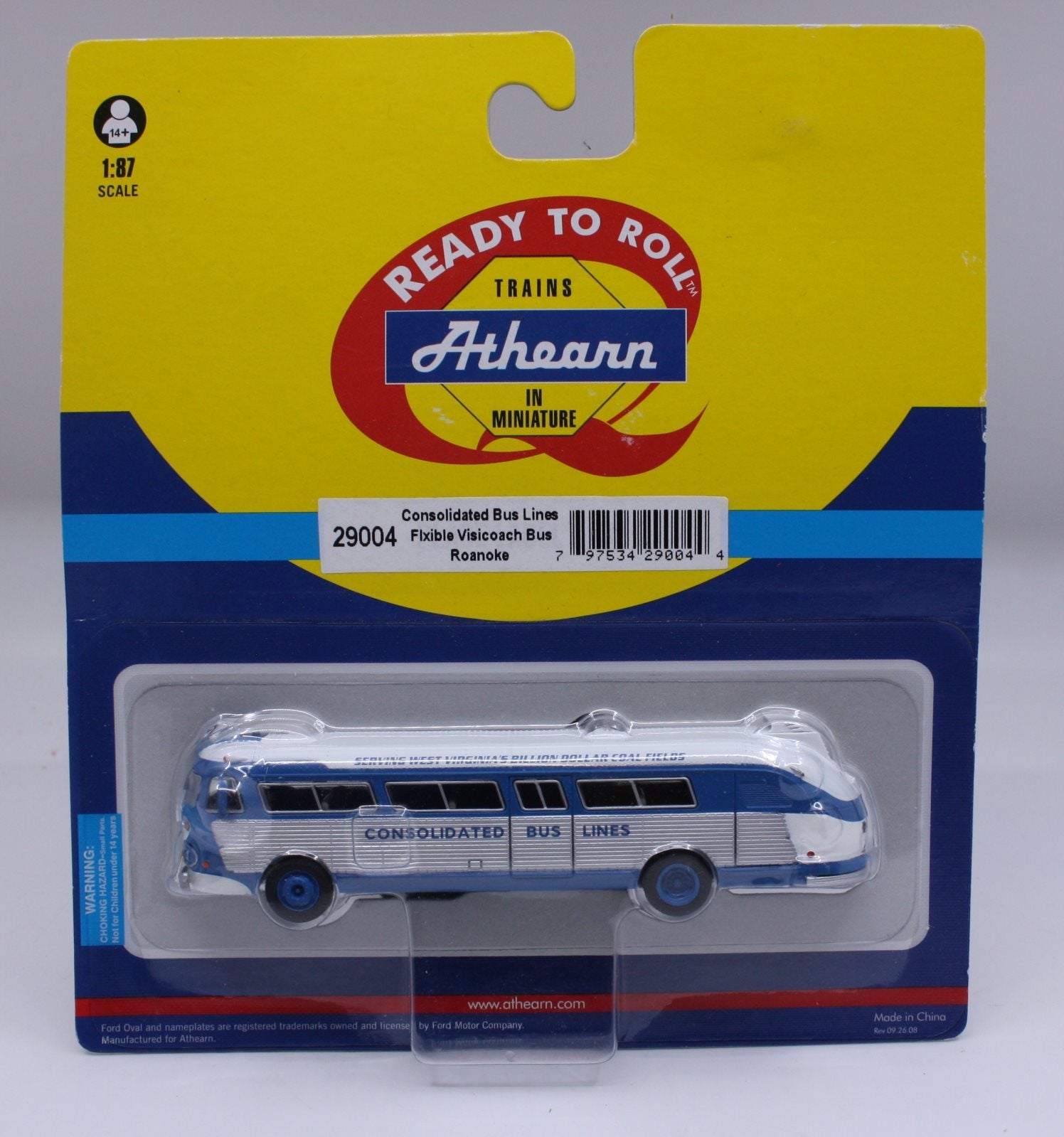 Athearn 29004 HO Consolidated Bus Line Roanoke Bus