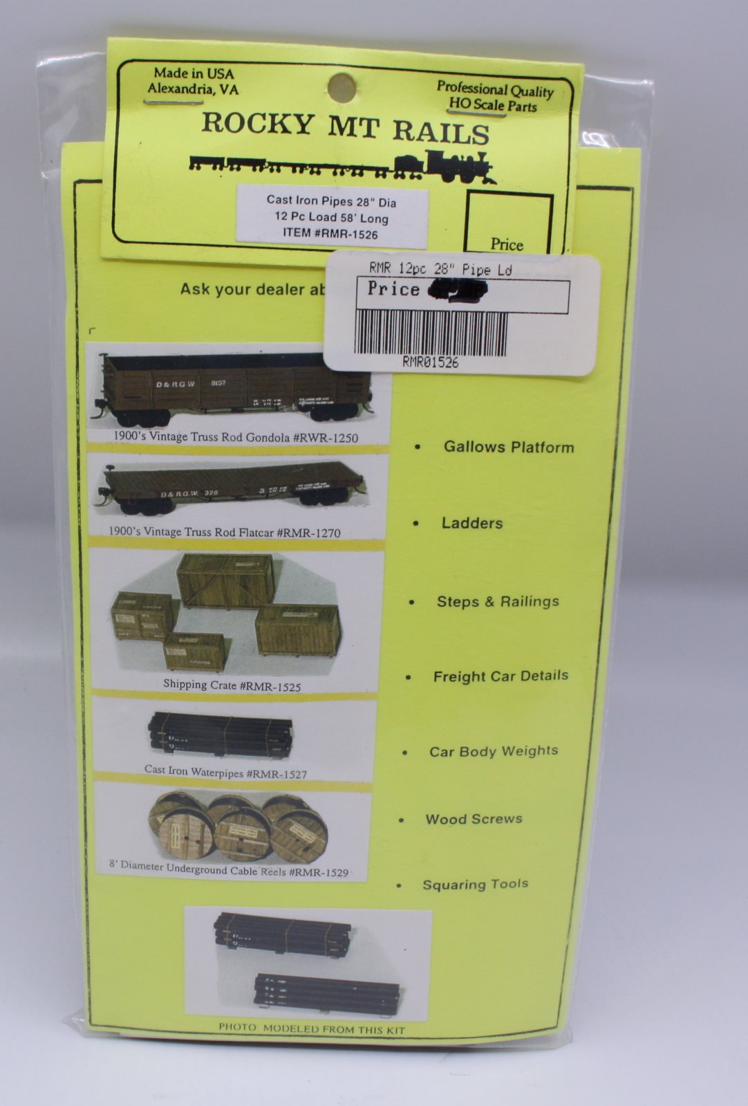 Rocky MT Rails 1526 HO Cast Iron Pipes 28"