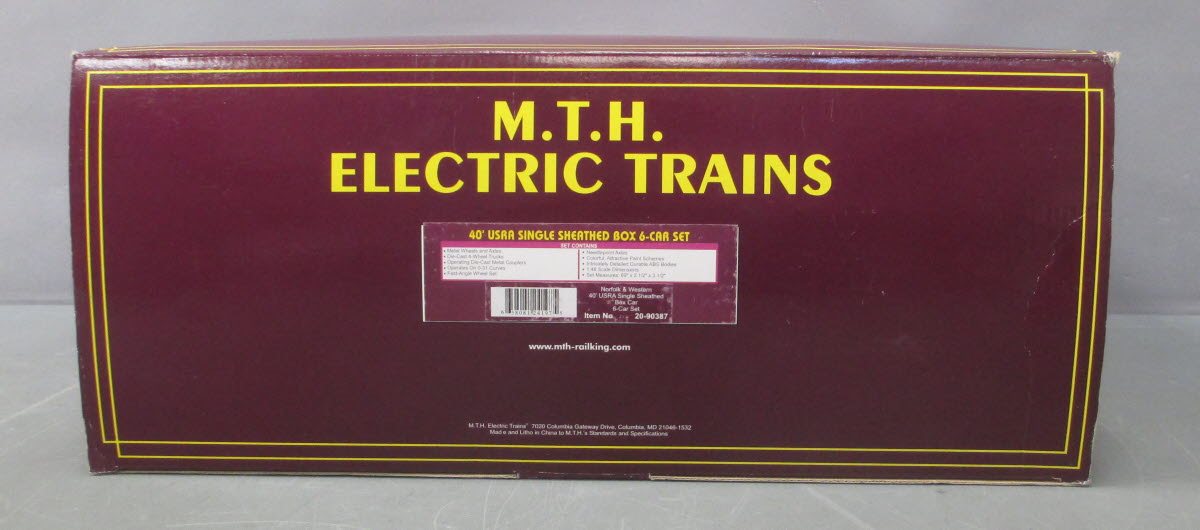 MTH 20-90387 O Norfolk & Western 40' USRA Single Sheathed Box Car Set (Set of 6)