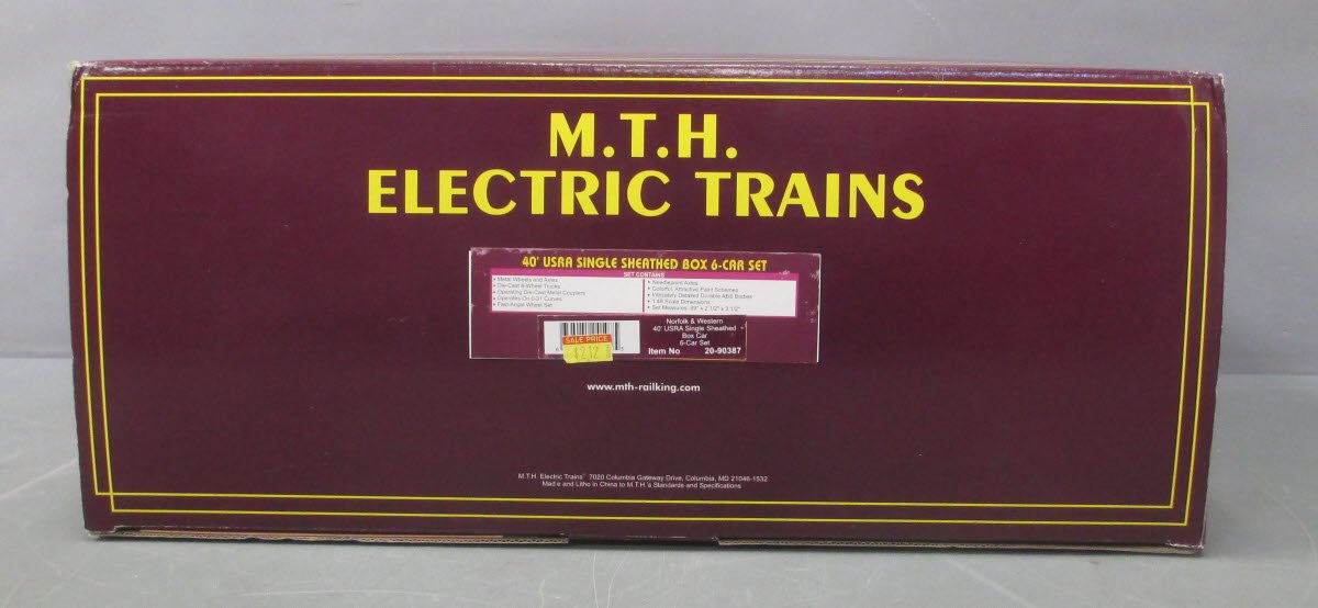 MTH 20-90387 O Norfolk & Western 40' USRA Single Sheathed Box Car Set (Set of 6)