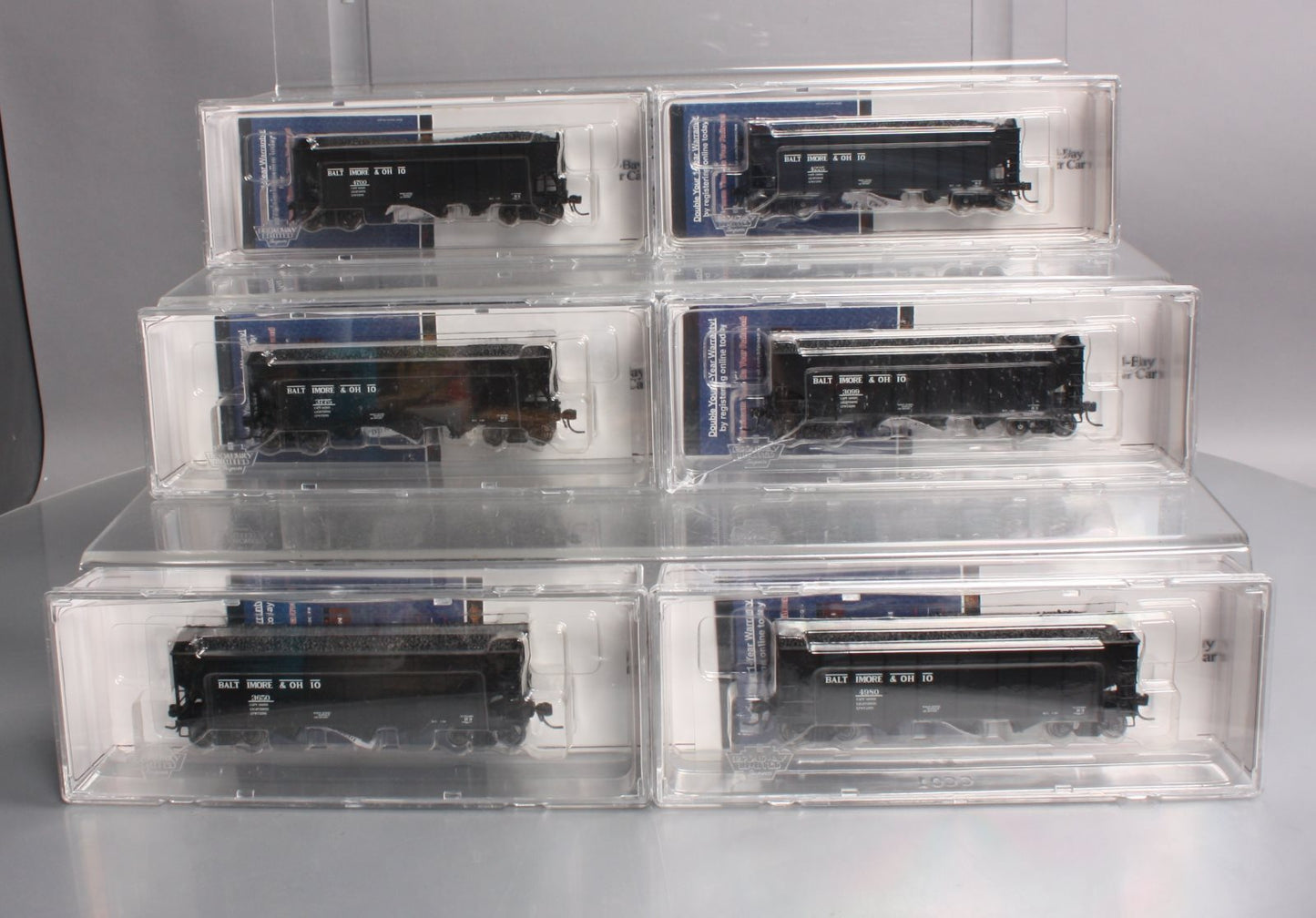 Broadway Limited 1783 HO Baltimore & Ohio Class H2a 3-Bay Hopper (6)