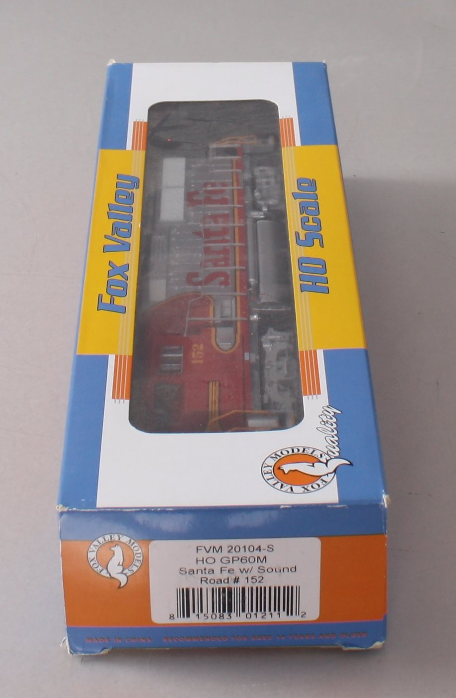 Fox Valley Models 20104S HO Scale ATSF GP60M Diesel Locomotive #152 w/ Sound