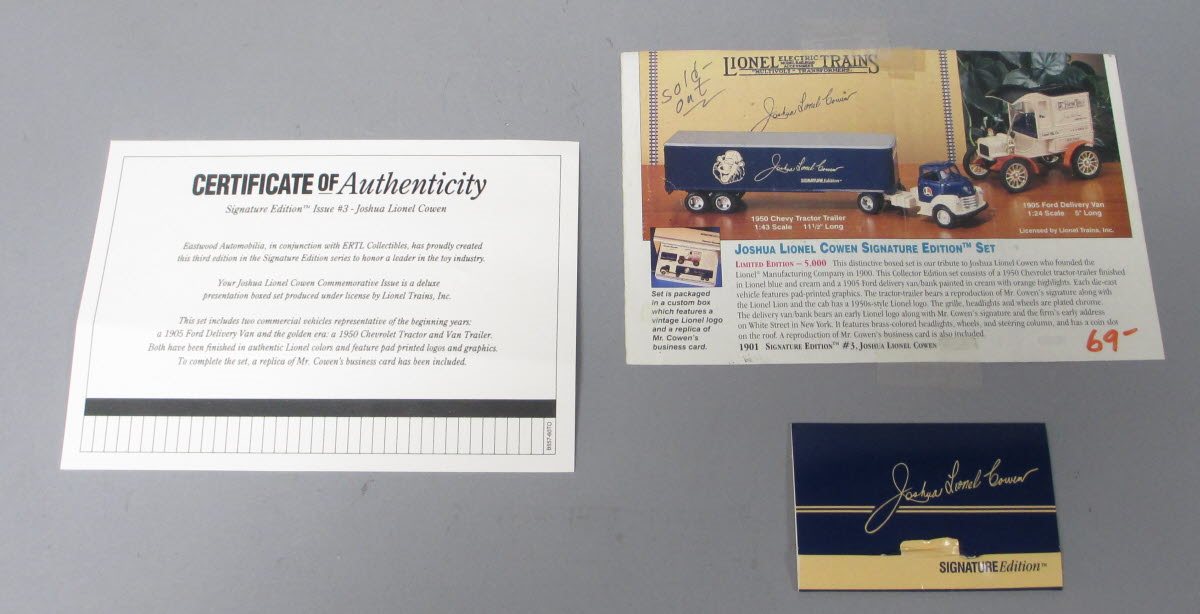 Lionel B557 Eastwood Lionel Joshua Lionel Cowen Signature Edition Trucks
