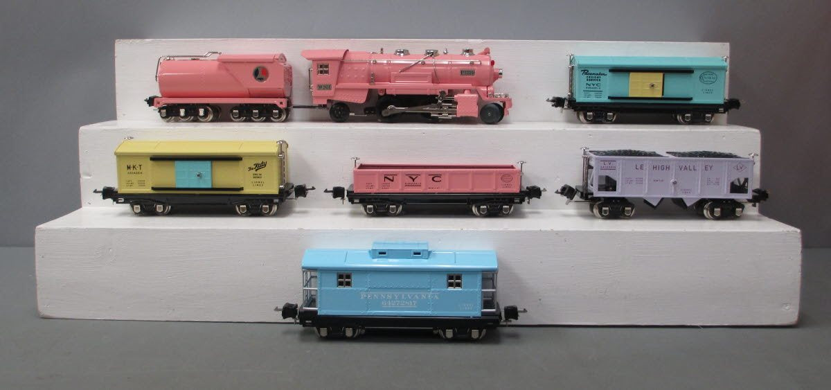 MTH 11-6037-1 Pink Girl's Tinplate O Gauge Steam Freight Train Set with PS 3.0