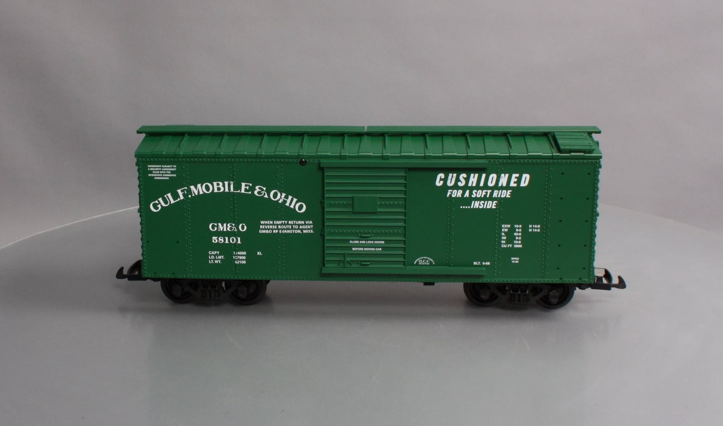 USA Trains R19092B G Gulf, Mobile & Ohio Simulated Steel Box Car #58101 (Green)