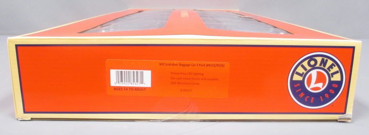Lionel 6-85327 O Gauge NYC End-Door Baggage Car Set #9112 & #9125