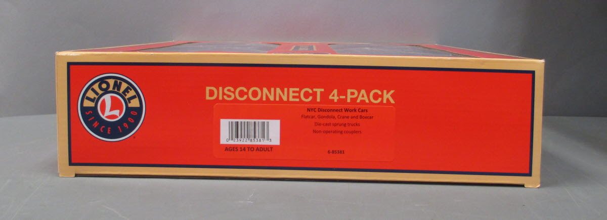 Lionel 6-85381 O New York Central Disconnect Work Cars Pack (4)