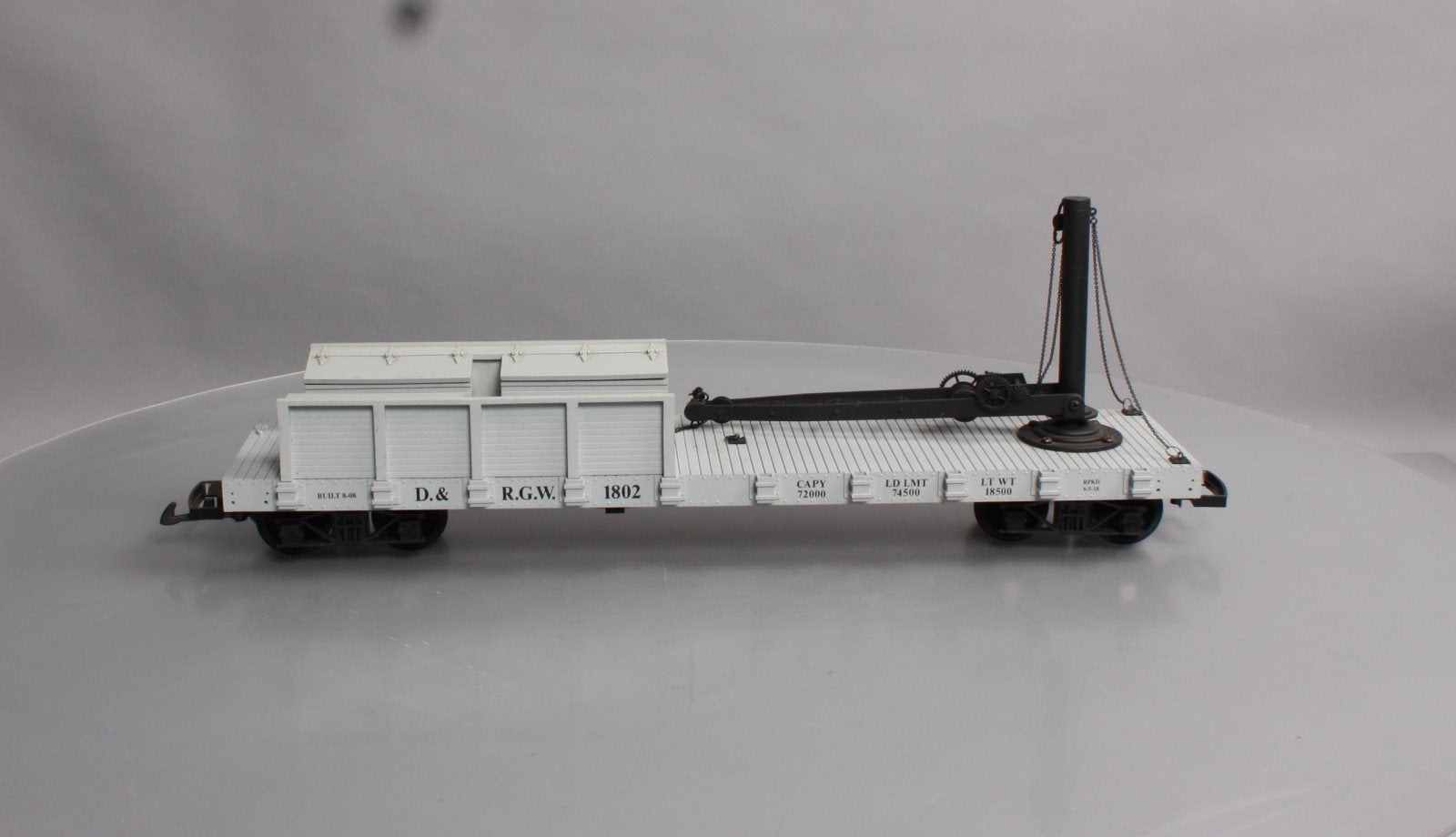 USA Trains 1802 G Denver & Rio Grande Western Derrick Car - Plastic Wheels