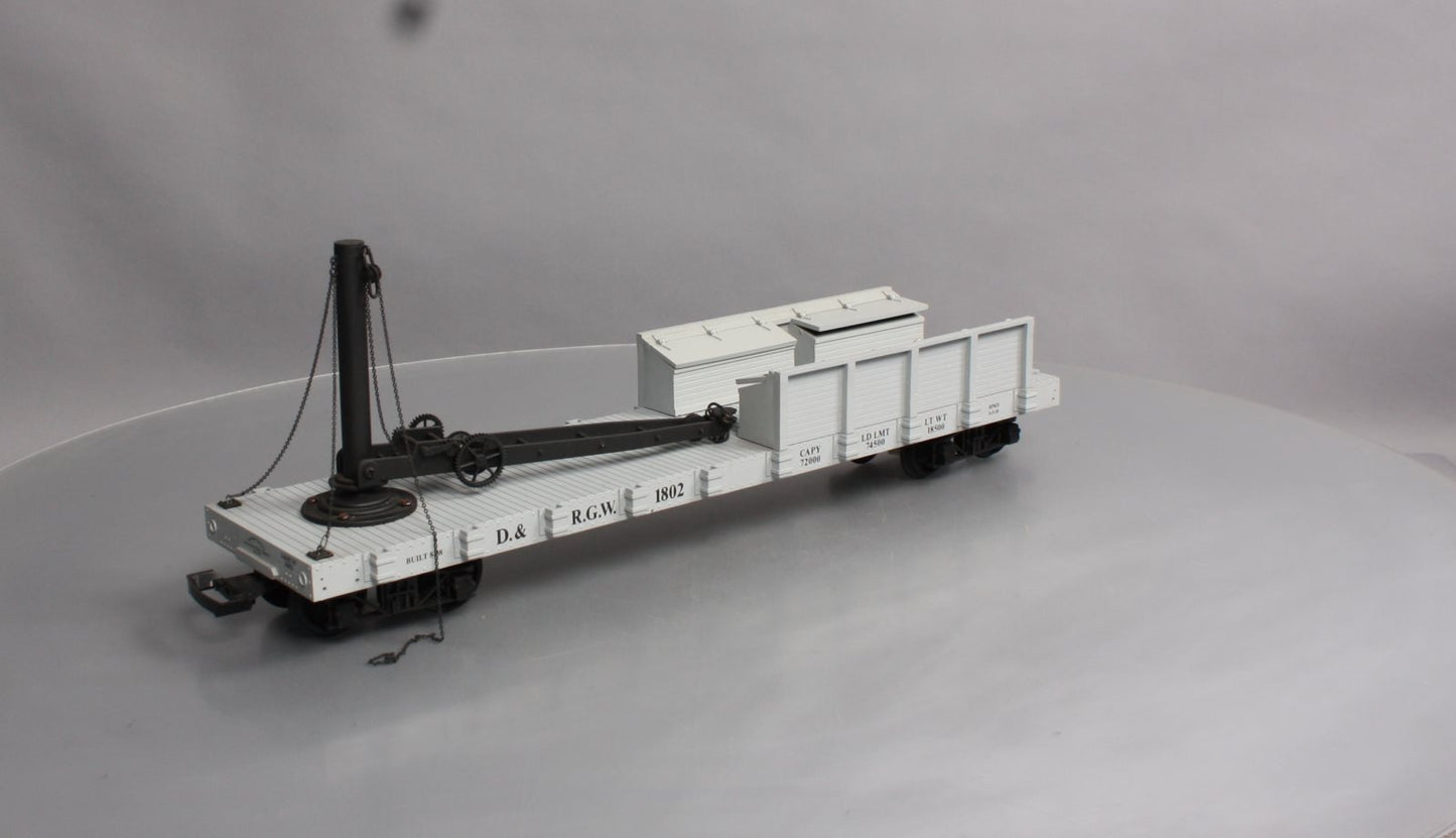 USA Trains 1802 G Denver & Rio Grande Western Derrick Car - Plastic Wheels