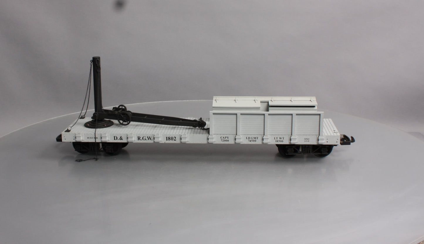 USA Trains 1802 G Denver & Rio Grande Western Derrick Car - Plastic Wheels