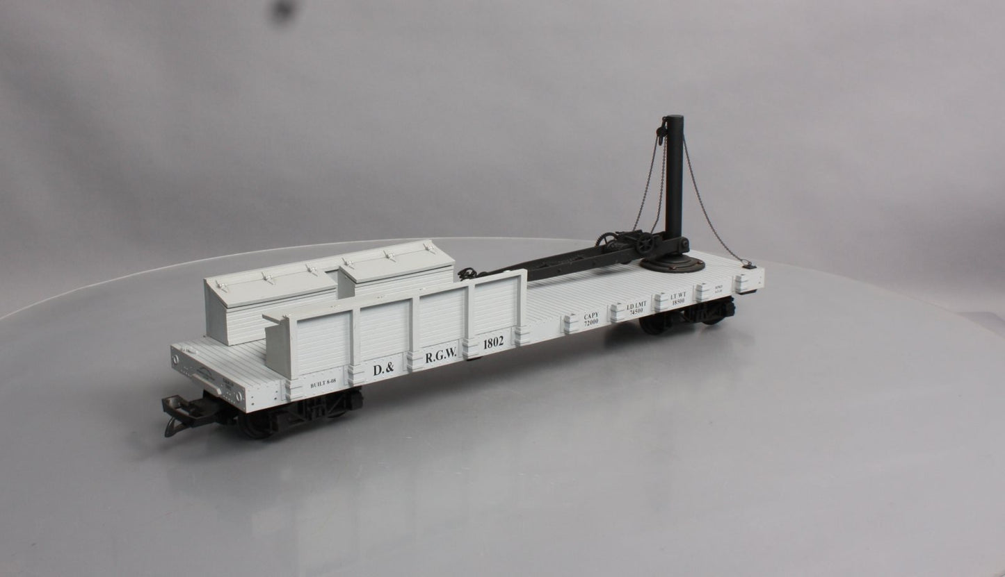 USA Trains 1802 G Denver & Rio Grande Western Derrick Car - Plastic Wheels