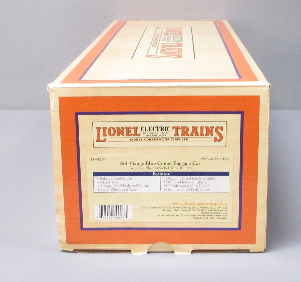 Lionel 11-40041 STD. Gauge 2Tone Blue Comet Baggage Car #432