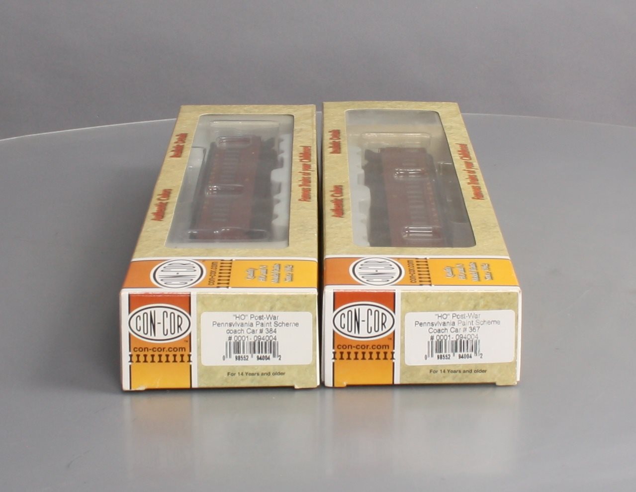 Con-Cor 94004 HO Pennsylvania Post WWII mP54 Assembled Coach #2 (Set of 2)