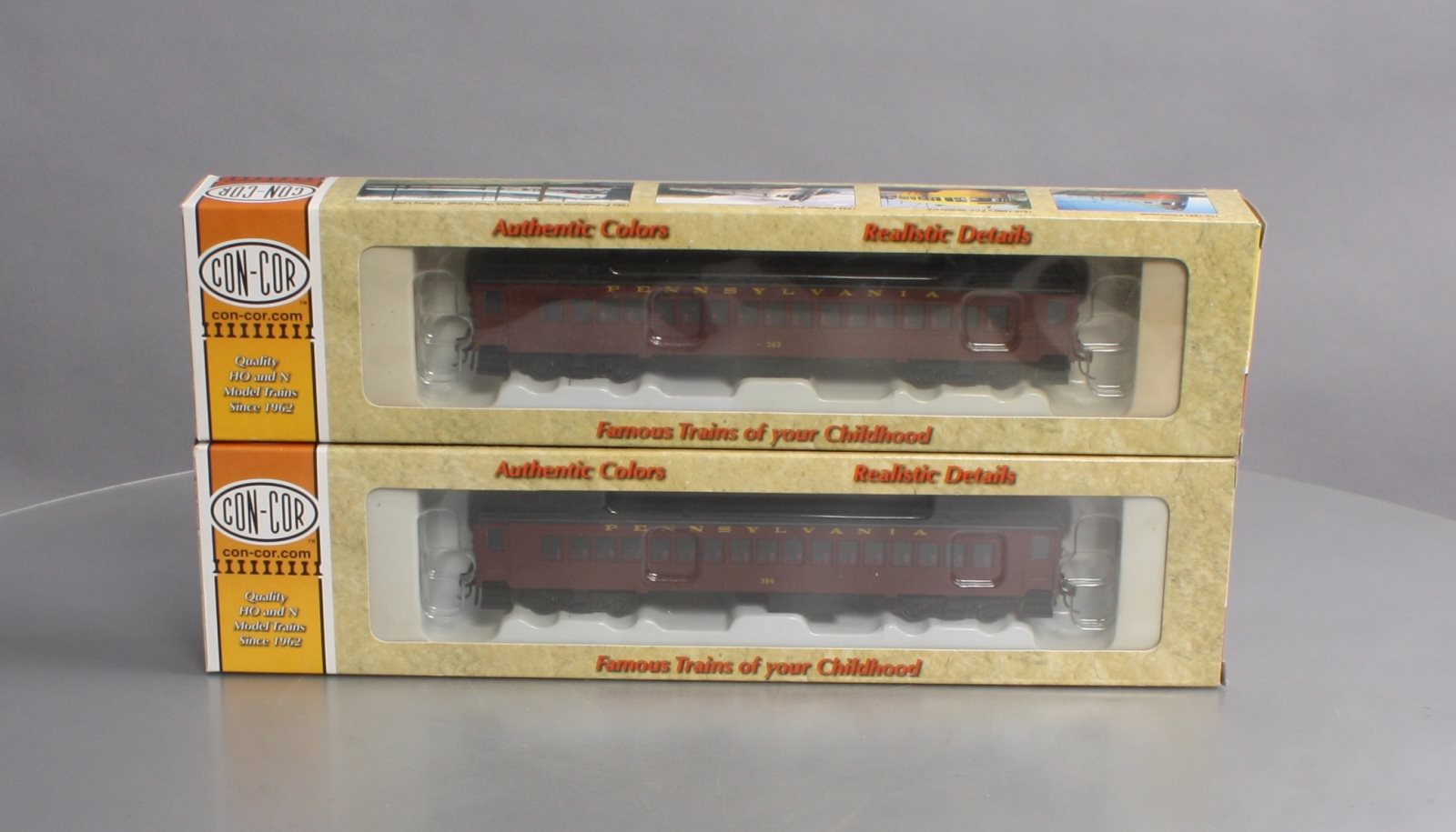 Con-Cor 94004 HO Pennsylvania Post WWII mP54 Assembled Coach #2 (Set of 2)