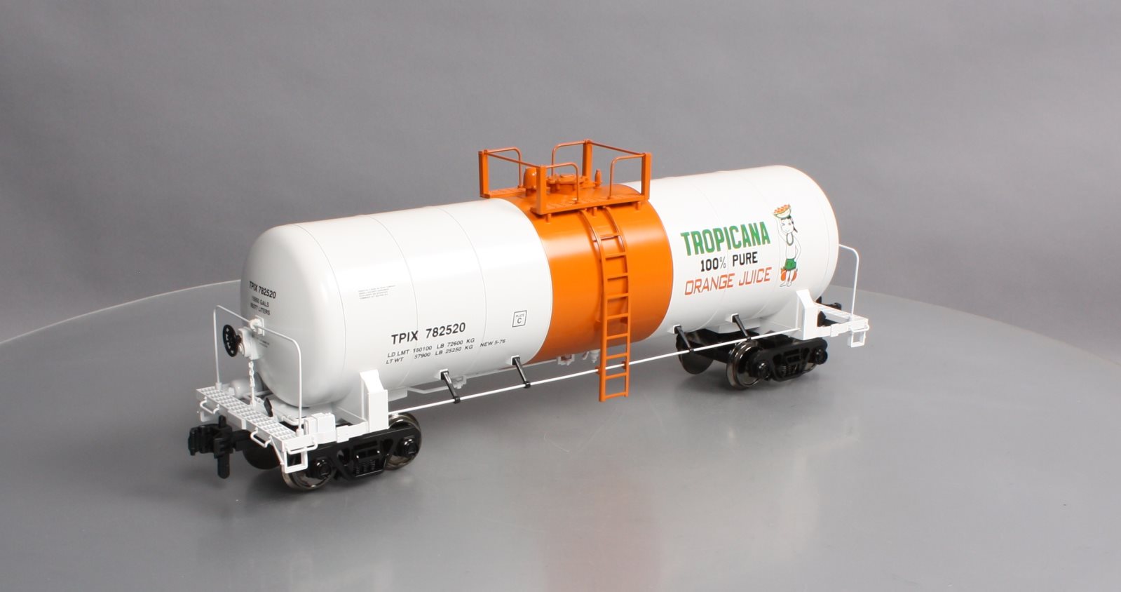 MTH 70-73036 G Scale Tropicanna Unibody Tank Car #782520/782528