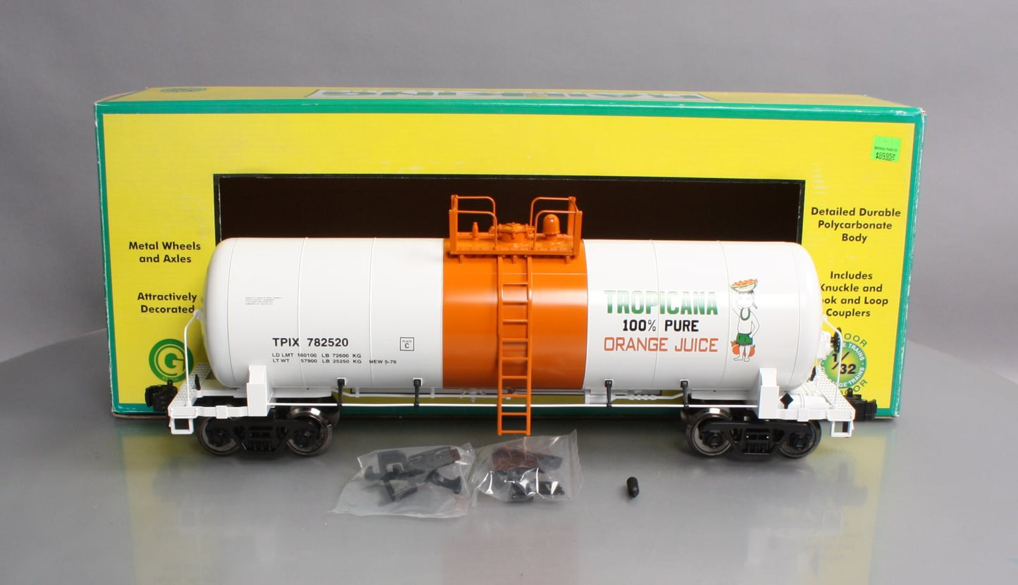 MTH 70-73036 G Scale Tropicanna Unibody Tank Car #782520/782528