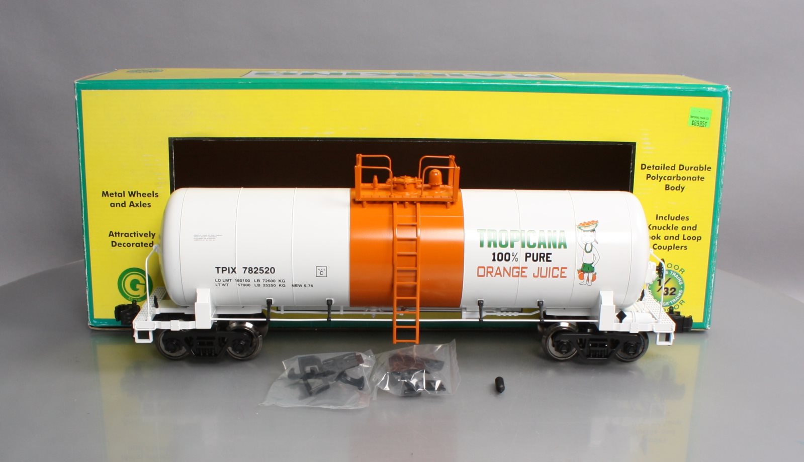MTH 70-73036 G Scale Tropicanna Unibody Tank Car #782520/782528