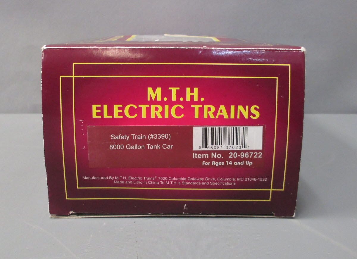 MTH 20-96722 O Gauge Safety Train 8,000 Gallon Tank Car #3390