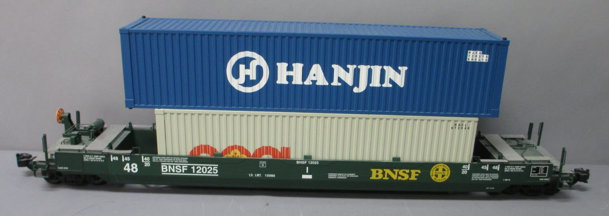 USA Trains R17124 G BNSF Gunderson Husky Stack with Container #3 (Set of 3)