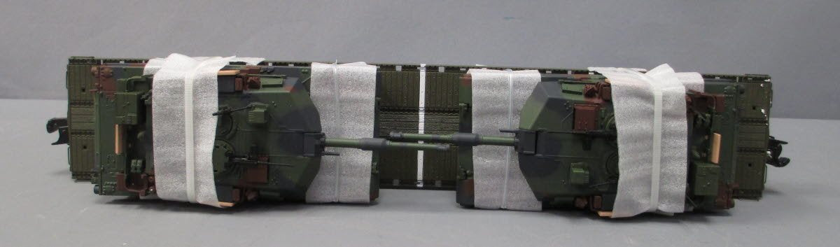 MTH 20-95346 O U.S. Army 60' Flat Car with 2 M1a Abrams Tanks #40102