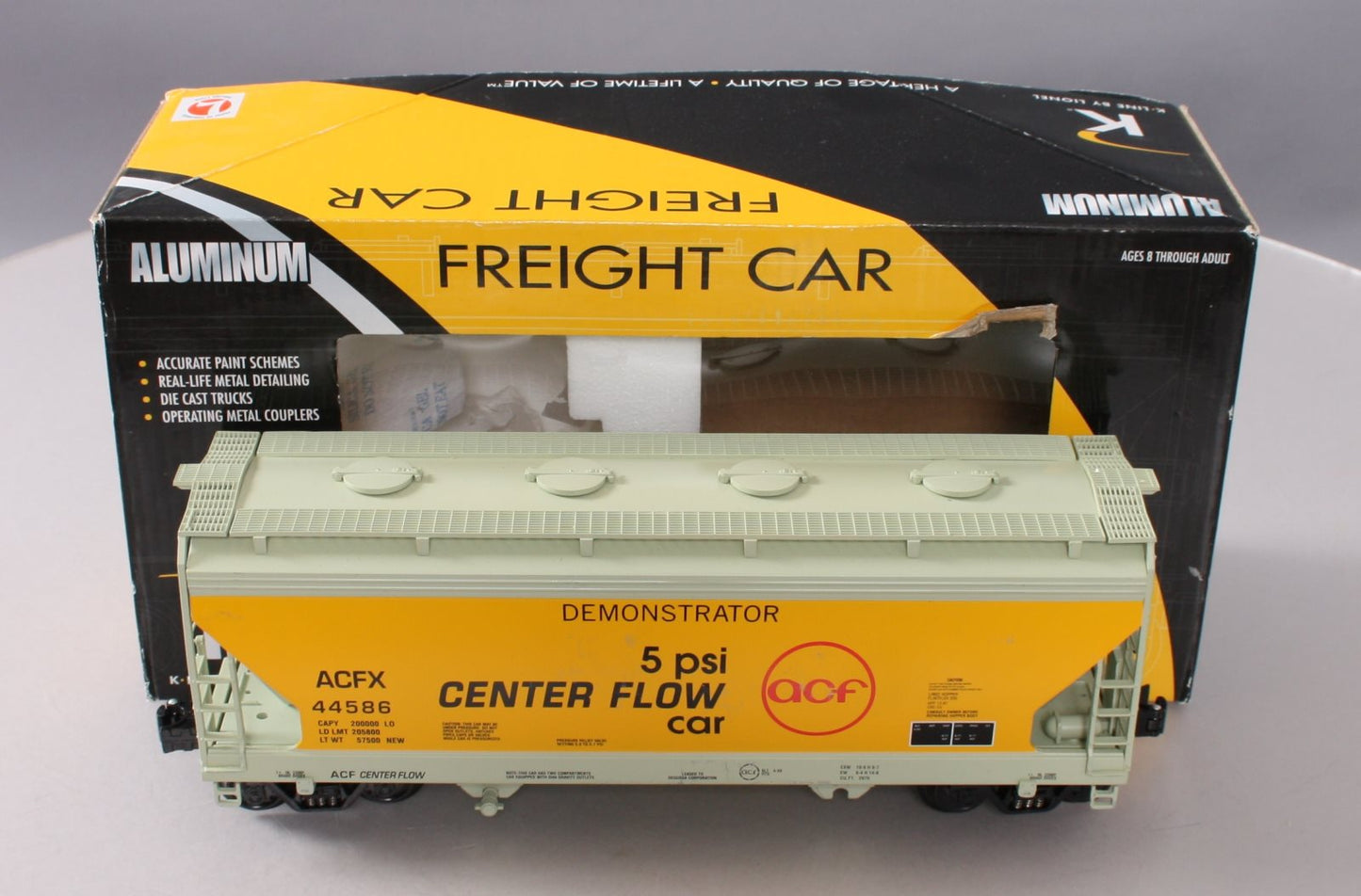 Lionel K-Line 6-22156 ACF Demonstrator 2-Bay Hopper #44586